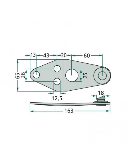 Portacuchillas Segadora Krone 163x65 mm Adaptable