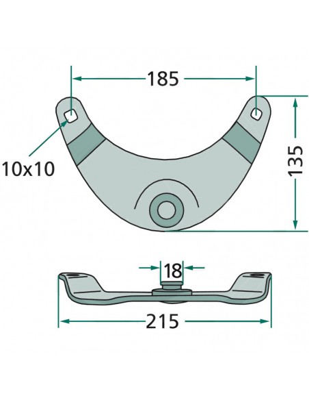 Portacuchillas Segadora Krone 215x135 mm Adaptable