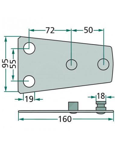 Portacuchillas Segadora Claas 160x95 mm Adaptable