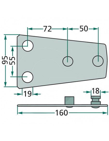 Portacuchillas Segadora Claas 160x95 mm Adaptable
