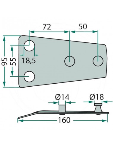 Portacuchillas Segadora Claas 160x95 mm Adaptable