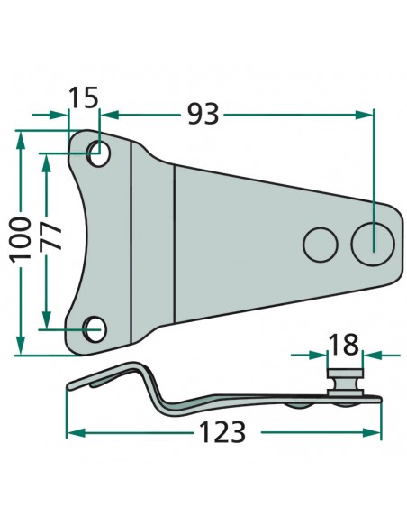 Juego Portacuchillas Kverneland 123x100 mm Adaptable
