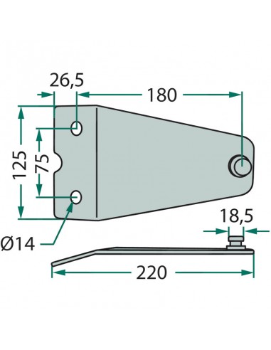 Juego Portacuchillas Kverneland 220x125 mm Adaptable
