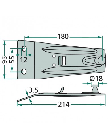 Portacuchillas Segadora Kverneland 214x95 mm Adaptable