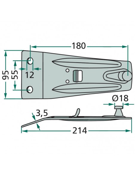 Portacuchillas Segadora Kverneland 214x95 mm Adaptable