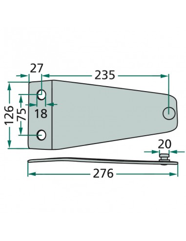 Portacuchillas Segadora  Kverneland-PZ 276x126 mm Adaptable