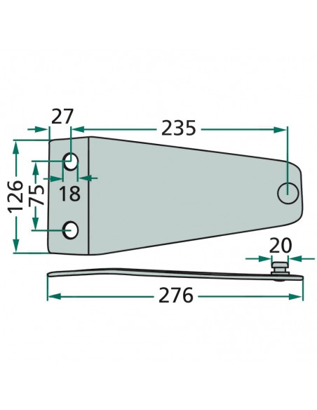 Portacuchillas Segadora  Kverneland-PZ 276x126 mm Adaptable