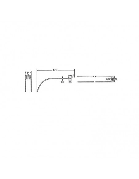 Púa Henificadora Claas 475x84x39 mm Adaptable