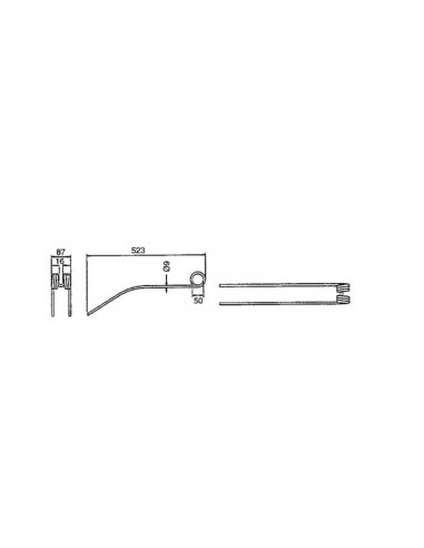 Púa Hileradora Claas 523x87x50 mm Adaptable