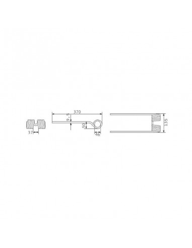 Púa Hileradora Claas 370x135x46 mm Adaptable