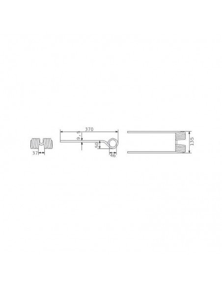 Púa Hileradora Claas 370x135x46 mm Adaptable