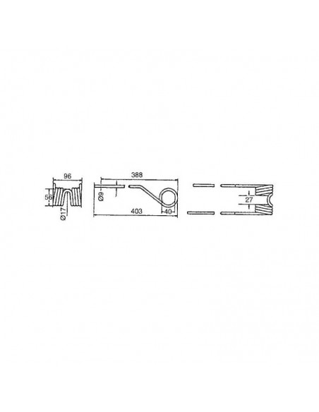 Púa Hileradora Izquierda Claas 403x96x40 mm Adaptable