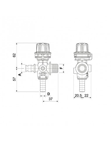 Regulador presión M-H 1-2"x13m