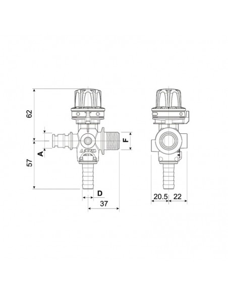 Regulador presión M-H 1-2"x13m