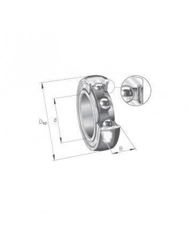 Rodamiento de bolas de ranura profunda 30x62x16 mm INA-FAG