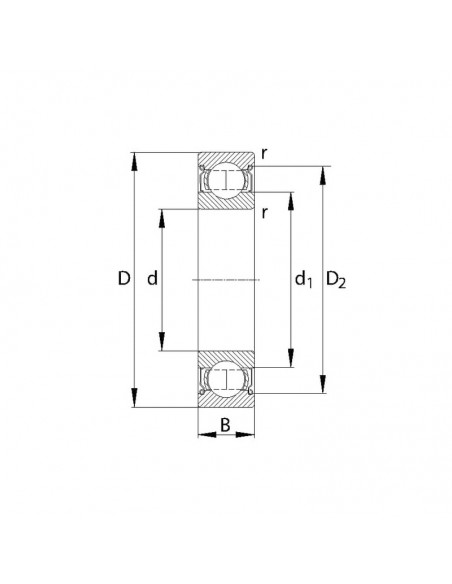 Rodamiento rígido de bolas 35x72x17 mm INA-FAG