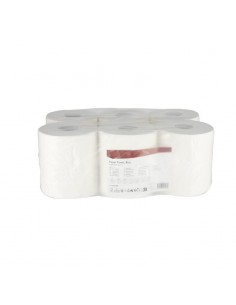 Rollo de papel blanco 21cmx125m 2 capas Ø exterior 200 mm acolchado 6 rollos