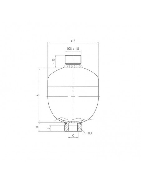 Acumulador 0,35 L 210-30 bar
