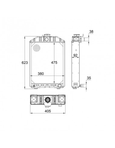 Radiador Agua Renault 623x405 mm Adaptable