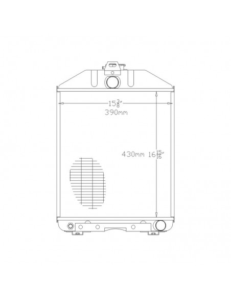 Radiador Agua Renault 430x390 mm Adaptable