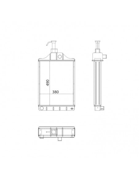 Radiador Massey Ferguson Panel 380x490 mm Adaptable