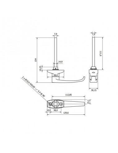 Maneta exterior Cabina 129,6 mm