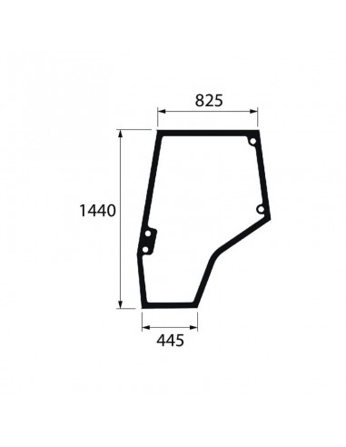 Cristal de la puerta izquierda Massey Ferguson 1440x825 mm