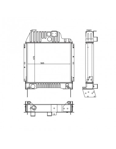 Radiador Agua Massey Ferguson 505x470 mm Adaptable