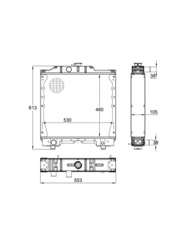 Radiador Agua 510x626x76 mm Varias Marcas Adaptable