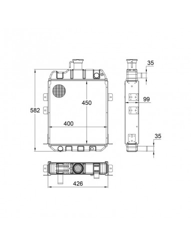 Radiador Fendt Farmer 420x585 mm Adaptable