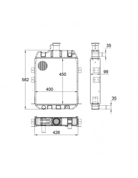 Radiador Fendt Farmer 420x585 mm Adaptable