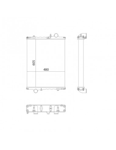 Radiador John Deere Serie 50 Núcleo 480x605 mm Adaptable