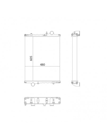 Radiador John Deere Serie 50 Núcleo 480x605 mm Adaptable