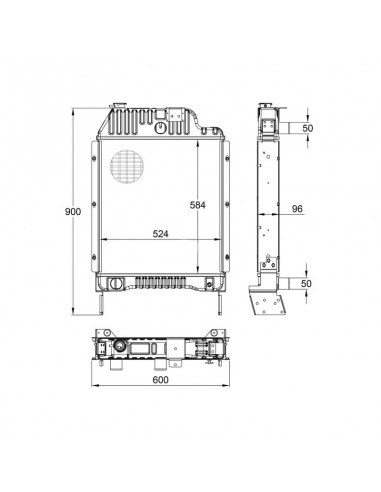 Radiador Massey Ferguson 3635-3645-3655 Adaptable