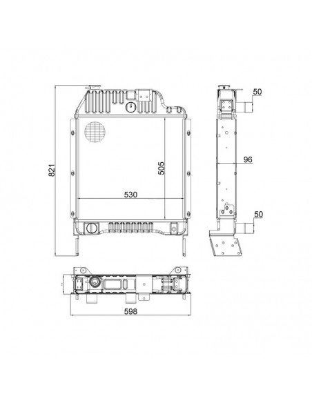 Radiador Massey Ferguson 3070-3075-3085-3095... Adaptable