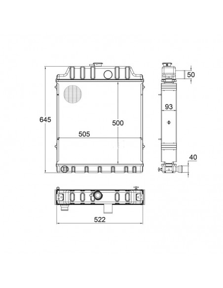 Radiador Massey Ferguson 365-375-390 Adaptable
