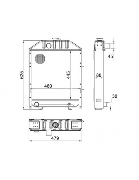 Radiador Landini-Massey Ferguson 479x625 mm Adaptable
