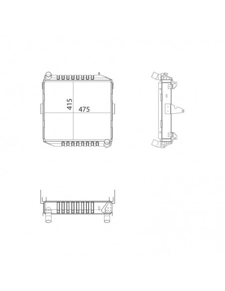 Radiador Deuzt-Fahr Series Agrotron 503x496 mm Adaptable