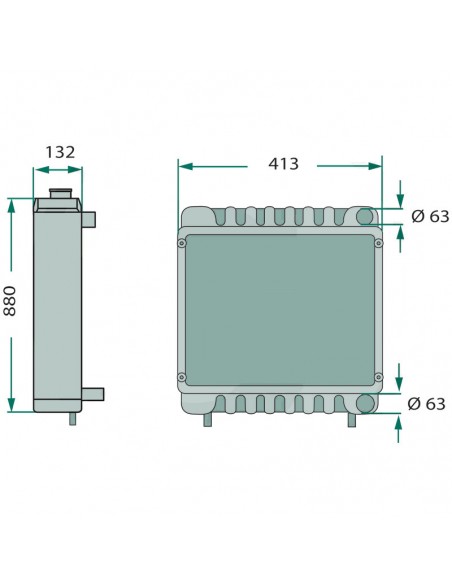 Radiador John Deere 8420-8420T-8520-8520T Adaptable