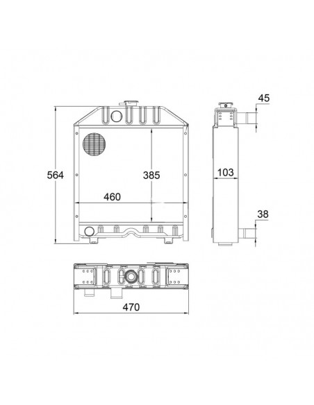 Radiador Fiat Series 66-76-86-TK 470x564 mm Adaptable