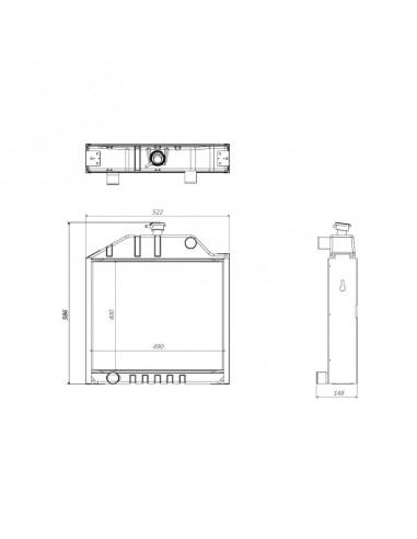 Radiador Valtra 552x586 mm Adaptable