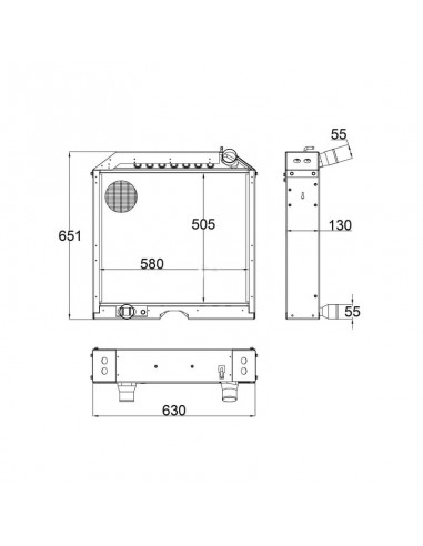 Radiador Valtra 630x651 mm Adaptable