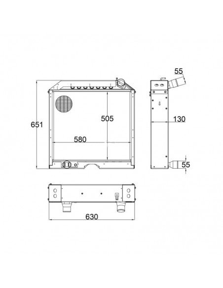 Radiador Valtra 630x651 mm Adaptable