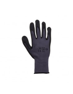Guantes de trabajo nailon gris L 24.5cm talla 9/L
