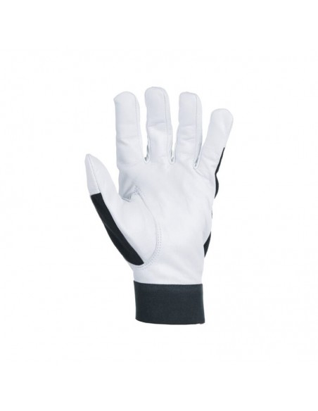 Guantes de montaje cuero/algodón negro-blanco talla 9/L