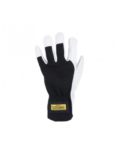 Guantes de montaje de piel de cabra 3.009 negro/blanco cuero/algodón talla XL (10)