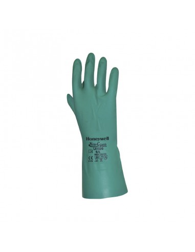 Guantes de trabajo nitrilo verde 33cm talla 9/L NitriGuard Plus
