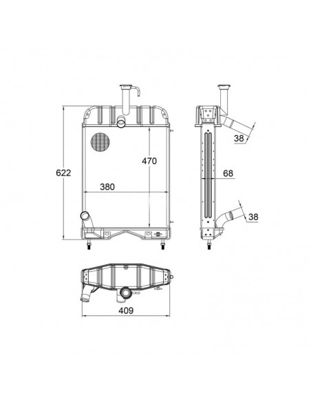 Radiador Massey Ferguson 231-235 Adaptable