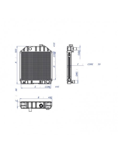 Radiador Ford Series 2000-3000-4000... Adaptable