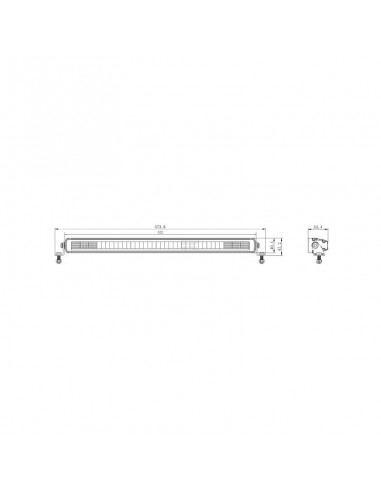 barra de luz de trabajo led, 105 w, 8820 lm, rectangular, 12/24 v, blanco/naranja, 522 x 40 x 54 mm enchufe deutsch, haz